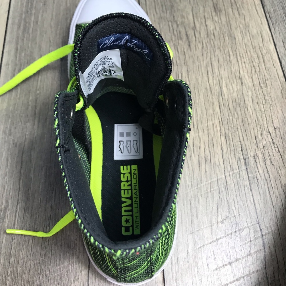 NWT Converse Chuck II Black Volt green yellow WMNS - Picture 6 of 7